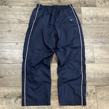 Vintage Y2K Nike Gray Tag Blue White Stripe Wide Leg Warm-Ups Track Pants Men XL