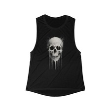 Melting Skull Women's Flowy Scoop Muscle Tank