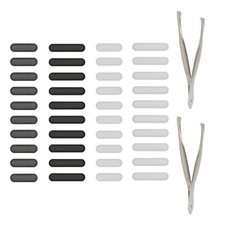 40 Pcs 0.87"/0.63"x0.2" Phone Dustproof Net Sticker Speaker Cover Black/Silver