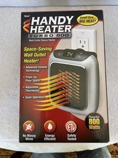 Handy Heater Turbo Heat Plug In Wall Outlet Space Heater 800W Digital Thermostat