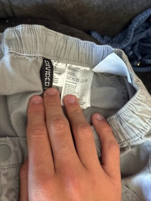 H&M Divided Men's Gray Cargo Pants 34 Cotton Canvas Elastic Waist Pockets