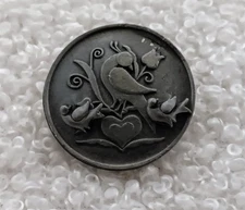 Vintage Torino Pewter Bird Brooch & Earrings Set