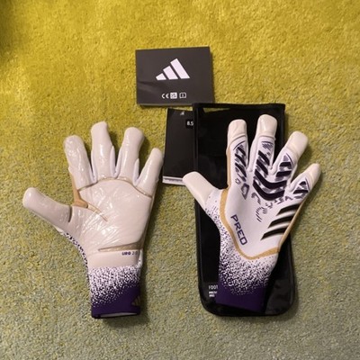 adidas Predator Pro Hybrid Goalkeeper Gloves White Purple Gold Size 8.5 Latex