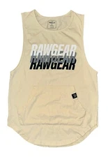 RawGear Stringer Muscle Tank Top Mens Size Small Cream Shirt
