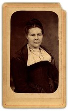 Antique Cdv Circa 1870s Old Gorgeous Lady In Dress With Braided Hair Seated