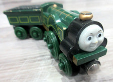 Thomas  Friends Wooden Railway Train Tank Engine - Emily w/ Tender - 2003 GUC