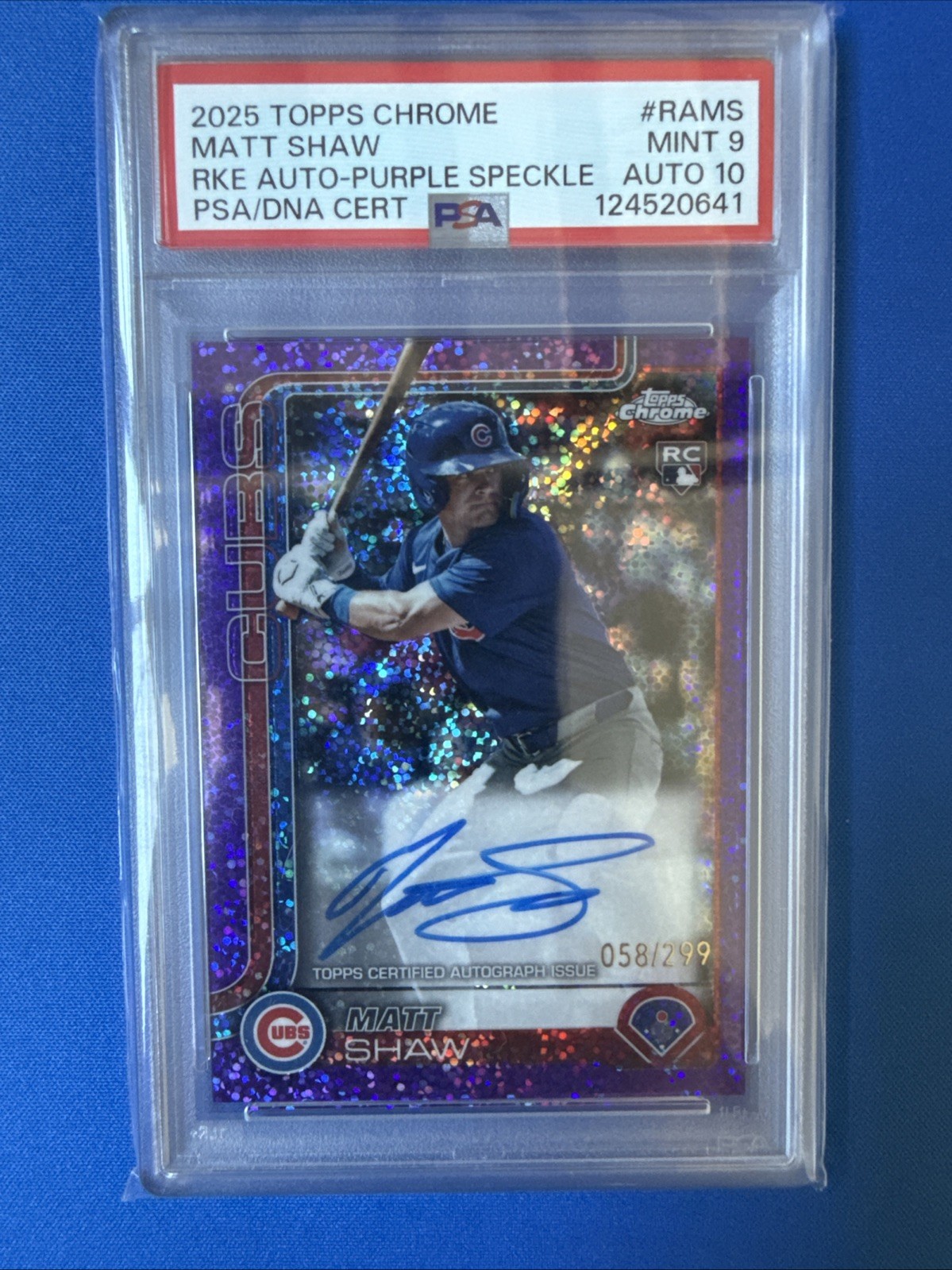 2025 Topps Chrome - Rookie Auto Matt Shaw #RA-MS Purple Speckle Refractor/299