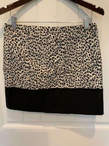 Minifalda MICHAEL KORS para mujer talla 6 negra animal forrada con cremallera trasera NUEVA