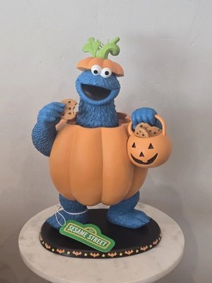 Cookie Monster Halloween Pumpkin Figure 12 Sesame Street Decor NWT Fast Shiping