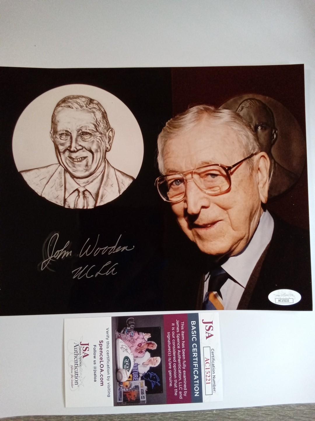 Bob Wooden Autographed Signed UCLA Bruins John Wooden Photo UCLA Basketball Legend JSA COA # 