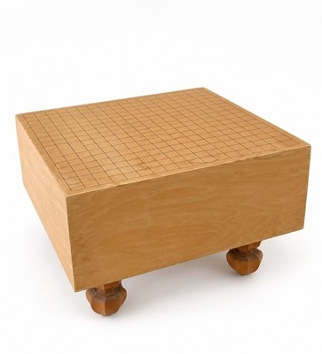 Vintage Goban Go Board Japanese with 4 Legs Solid Wood 17.2cm Thick Igo