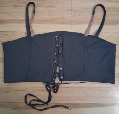 Wildfang The Essential 6-Way Corset White Women's 3X Lace-Up Bustier Crop Gray