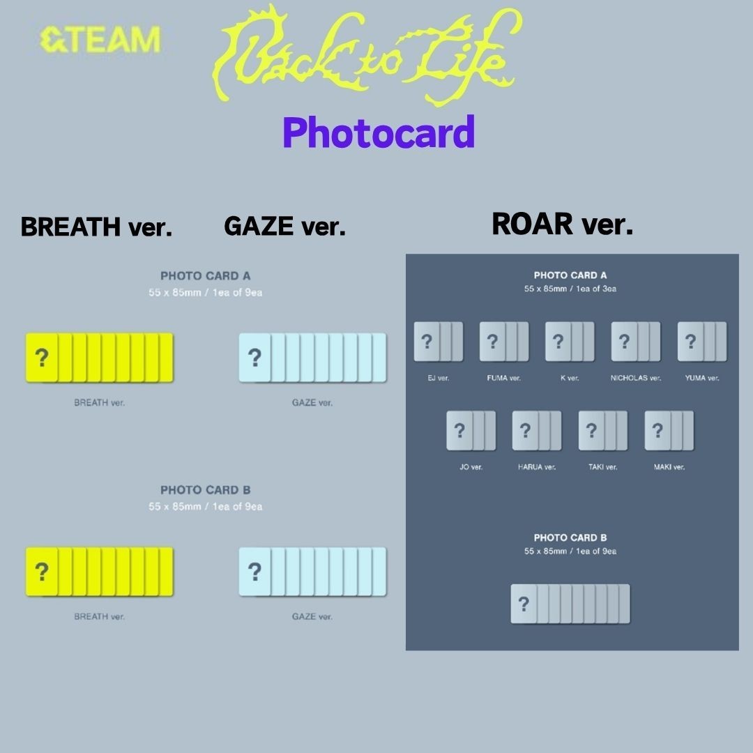 &TEAM Back to Life KR 1st Mini Album Official Photocard BREATH