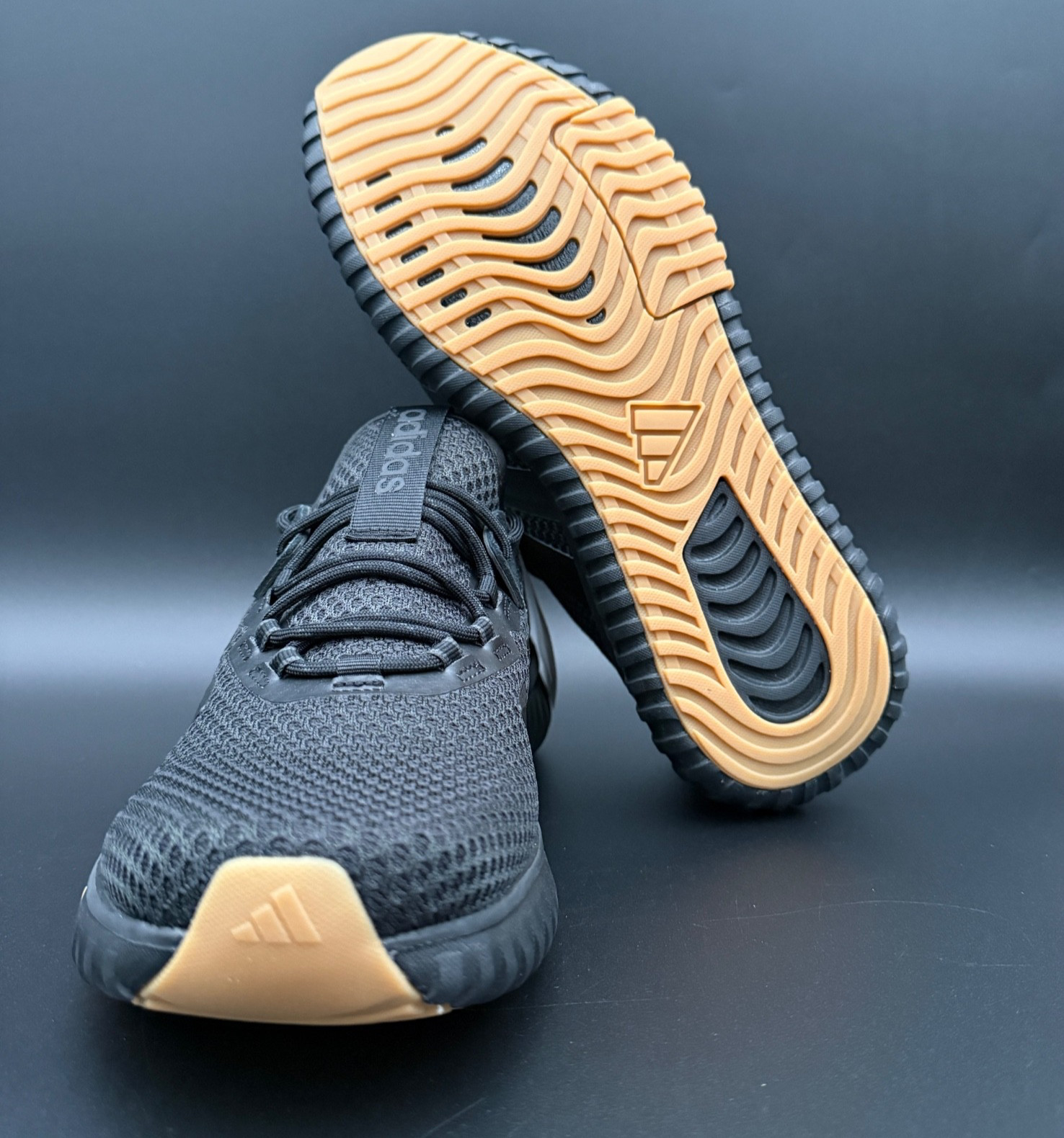 Adidas Kaptir 4.0 Running Shoes Sneakers Core Black Gum Men's 8