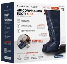 Stivali a compressione d'aria Sharper Image Flex blu - scatola aperta