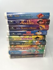 Disney Black Diamond Classics 9 VHS Bundle Lot Little Mermaid Aladdin Rescuers