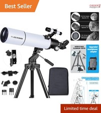 High Powered Refractor Telescope 80mm Aperture 600mm Astro for Adults and Kids