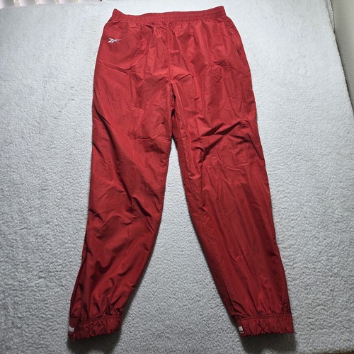 Reebok, Vintage Reebok Windbreaker Track Pants Men's XL Lined Pocket Red