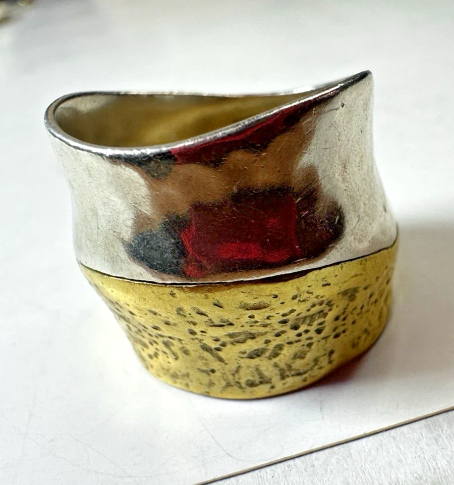 Anillo Silpada Lluvia o Brillo Banda Ancha Plata de Ley 925 Latón Talla 8 Foto 3 de 4