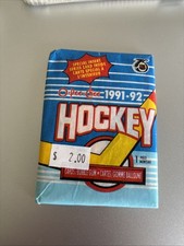 1991-92 O-Pee-Chee NHL Hockey Trading Card Unopened Wax Pack (1) W/Bubble Gum
