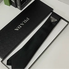Prada Luxury Silk Tie – Triangle Logo