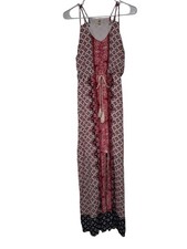 Entro L 100% Rayon Baby Doll Coquette Maxi Dress Lined Beachy Coastal Vacation
