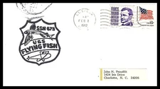 USS FLYING FISH SSN-673 SHIP CREST FEB 02 1982 NORFOLK VA NAVAL CACHET BX2