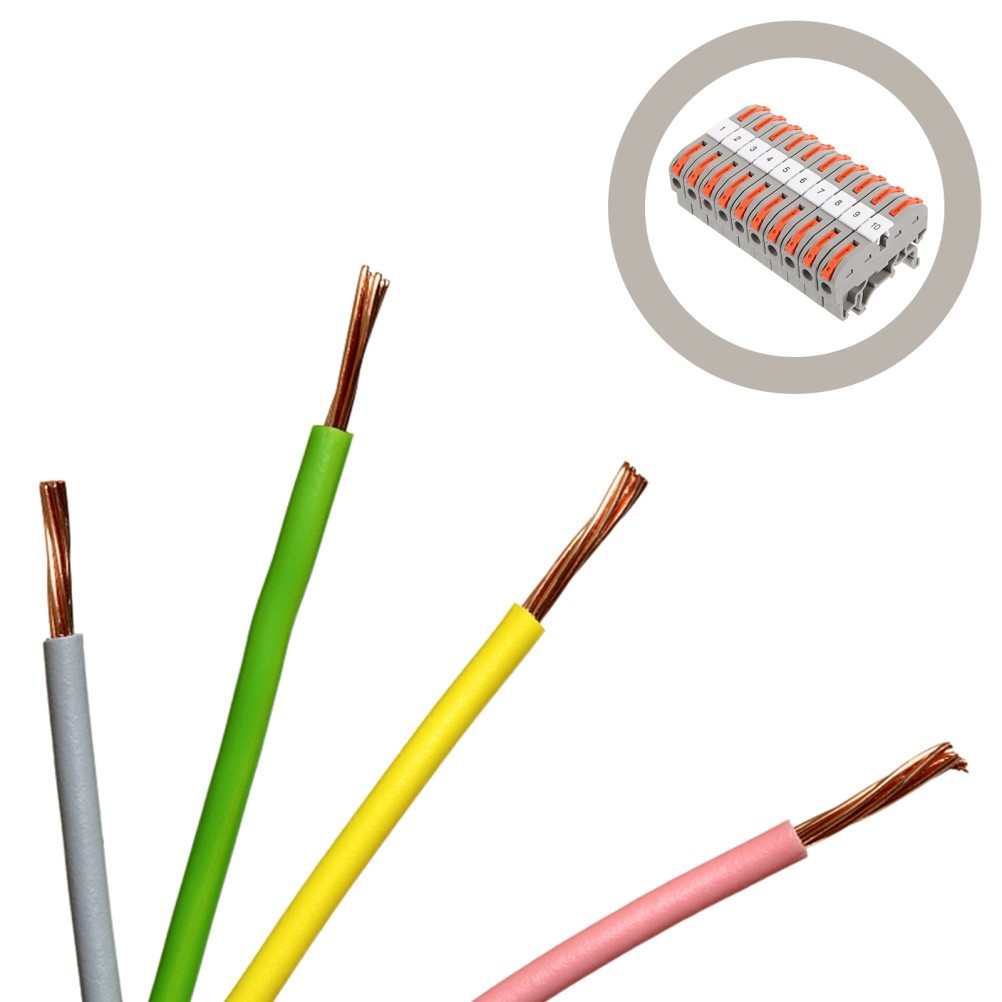 20 Sets Din Rail Wire Terminal Block Electrical Cabinets Distribution