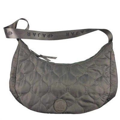 Pajar Canada Quilted Nylon Hobo Bag Charcoal Grey Orange Lining Puffer Shoulder