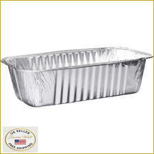 PLASTICPRO 25-Pk Disposable Aluminum 5lb Loaf Pans 12.5x6.2 Meal Prep Bakeware