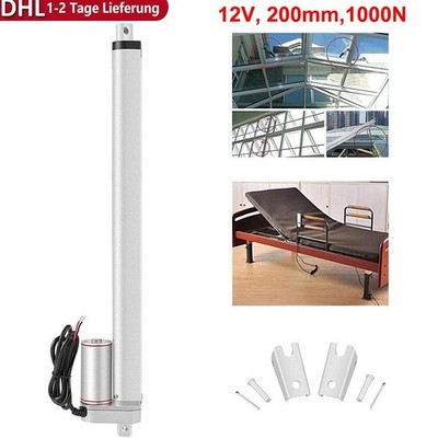 (12V DC)Elektrischer Linearantrieb Elektromotor Hebesystem Putter 200mm 1000N