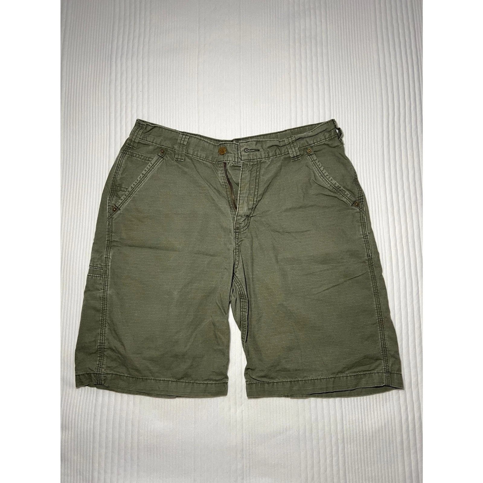 Men's Green Carhartt Shorts - 33 Waist - 9in Inseam