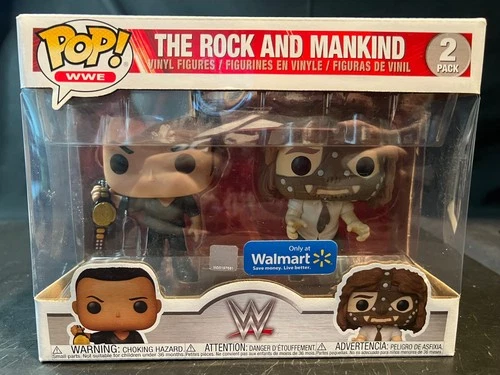 Funko Pop! The Rock and Mankind 2 Pack WWE WWF WalMart Exclusive