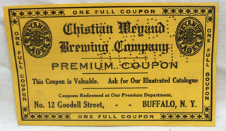 Original 1914 Weyand Brewing Company Premium Coupon (Buffalo NY) Lager Beer