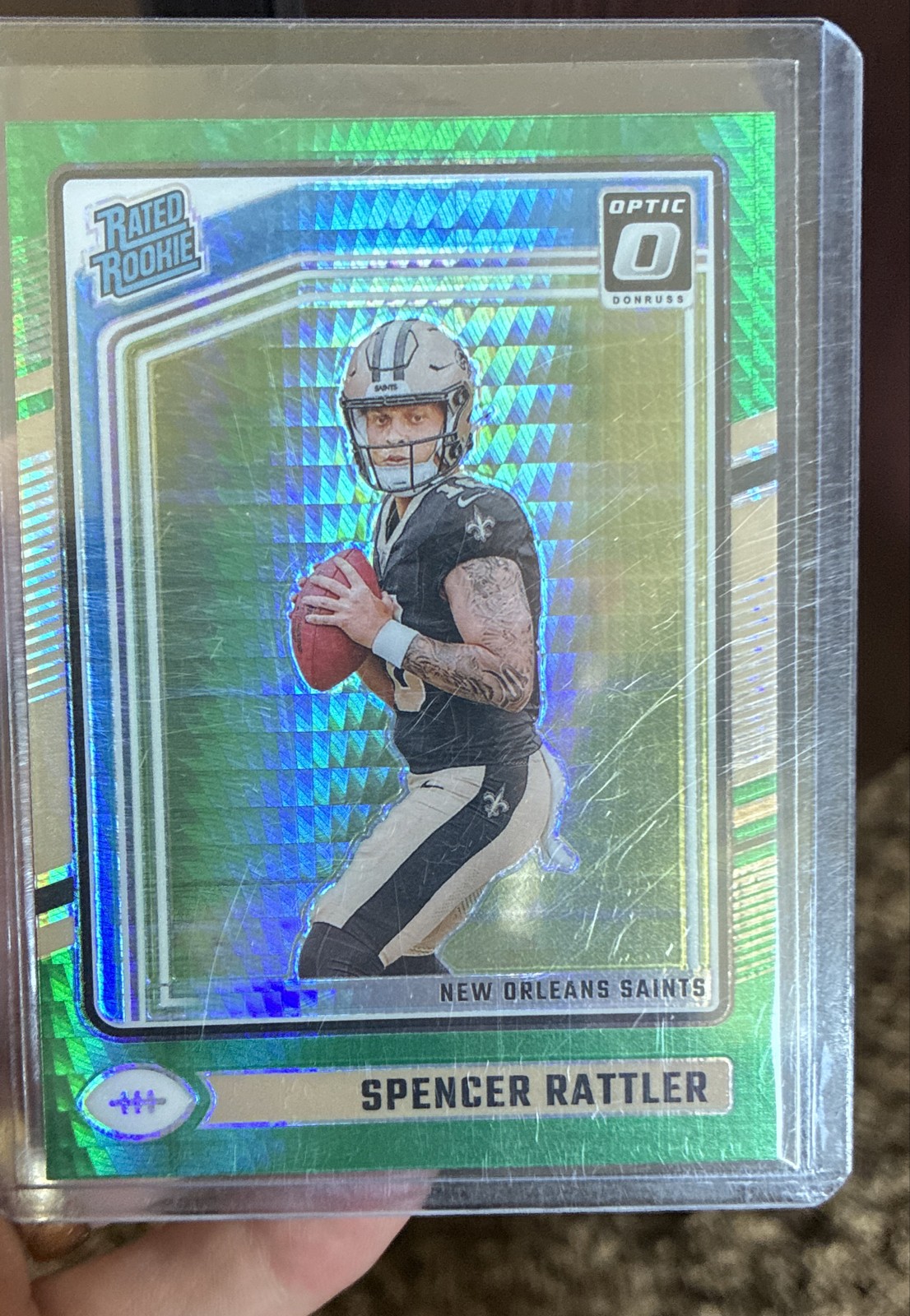 2024 Panini Donruss Optic - Rated Rookie Spencer Rattler #289 Green Hyper Prizm