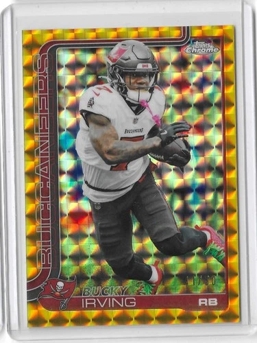 2025 Topps Chrome Football Bucky Irving Gold Geometric 41/50 #285 Bucs (KH2)