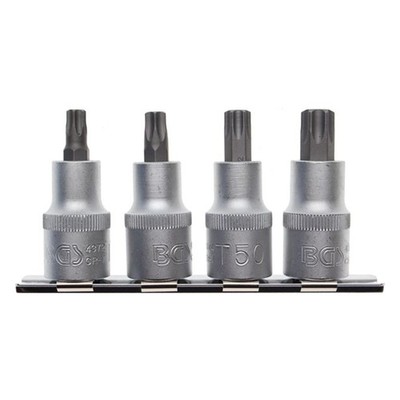 Bit Einsätze für Torx T40 T45 T50 T55 1/2 Nuss Stecknuss 4tlg Steckleiste Nüsse