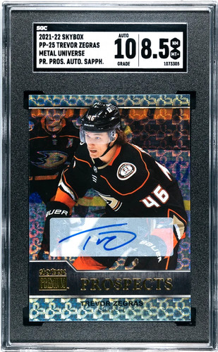 Trevor Zegras [Sapphire Autograph] #PP-25 2021 Skybox Metal Universe Premium Prospects card