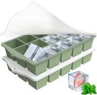EiswüRfelform Silikon Mit Deckel GrüN 2 StüCk Bpa-Frei Stapelbar FüR Cocktail