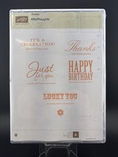 Stampin Up AFTERTHOUGHTS Stamp Set Wood Unmounted Rubber 2010 Hostess NEW