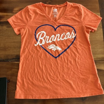 Denver Broncos Women's V-neck Shirt M/M Team Apparel Orange