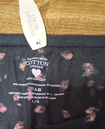Neu mit Etikett Victoria's Secret Größe Large Slip hohes Bein Blumenmuster Baumwollhöschen - 2 Paar - Bild 5 von 5
