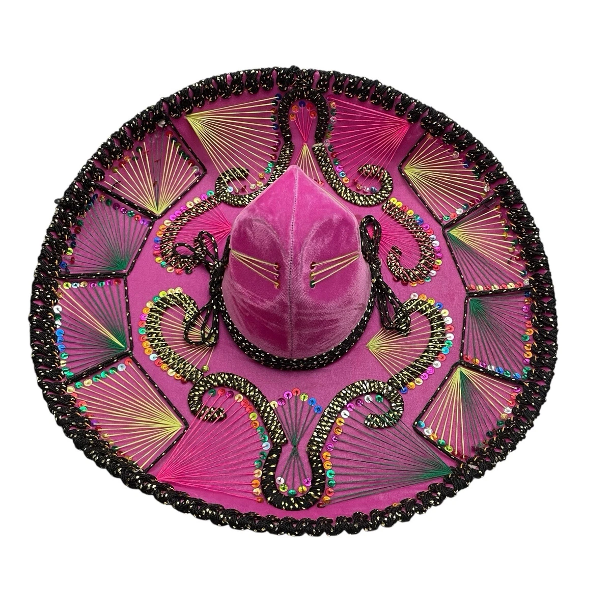 Vintage Pigalle Mexican Sombrero Pink Velvet Silver Embroidered Mariachi Charro Amazon.com: Artesanias Mickey Authentic Mariachi Charro  main image 2