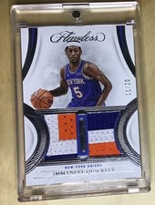 2021 Panini Flawless Silver Immanuel Quickley Game Worn Dual Patch /20 - 3 Color