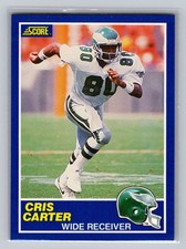 1989 Score Cris Carter Rookie Card RC #72  Eagles HOF. rookie card picture
