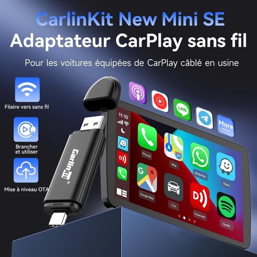 Carlinkit Adaptateur CarPlay sans Fil Mini SE USB pour Voiture - Photo 2/8