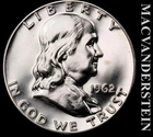 1962 Franklin Half Dollar- Silver- Choice Gem Proof Luster- No Reserve #K407