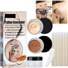 Tattoo Concealer, 2 Colors Tattoo Cover up Makeup Waterproof Sweatproof, Invisib