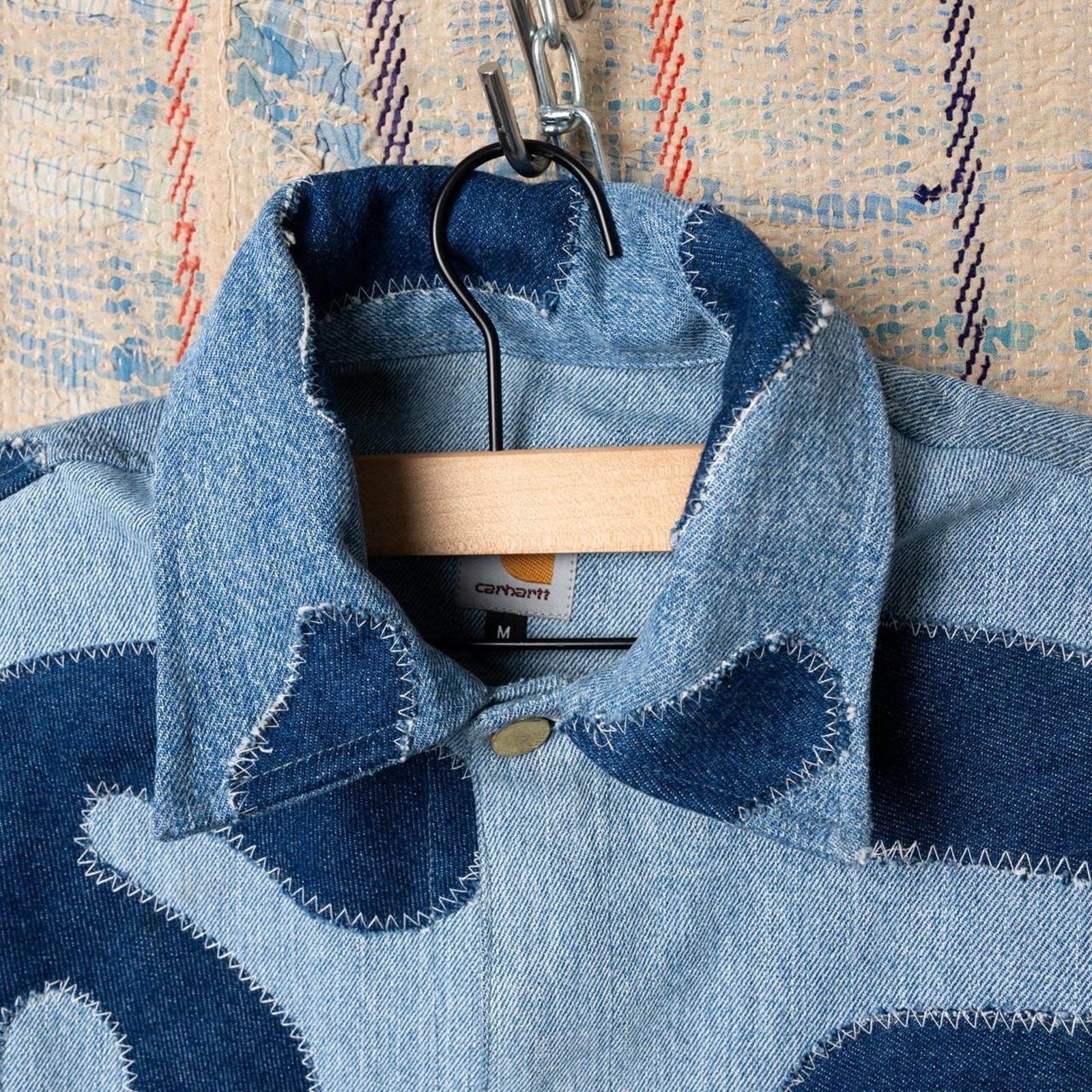 Custom Upcycled patchwork denim jacket - image 4