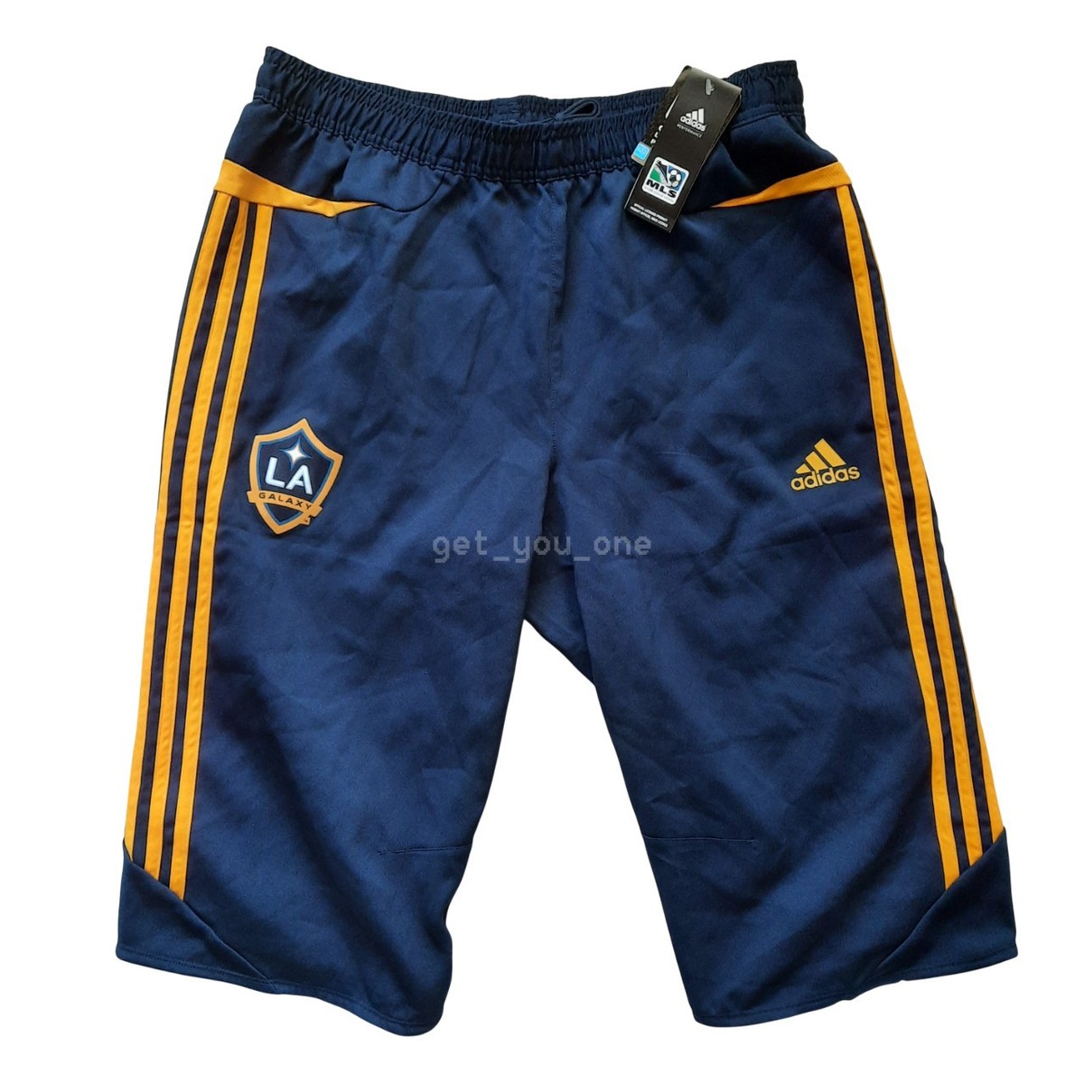 NWT Adidas Los Angeles LA Galaxy Formotion Soccer Shorts 3/4